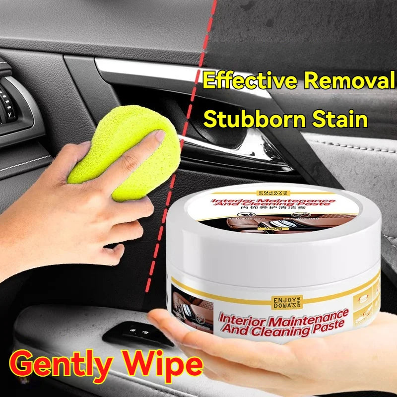 Car Interior Maintenance and Cleaning Paste - Gentle Formula, Deep Cleaning, Easy to Use, No Water Required
