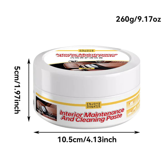 Car Interior Maintenance and Cleaning Paste - Gentle Formula, Deep Cleaning, Easy to Use, No Water Required