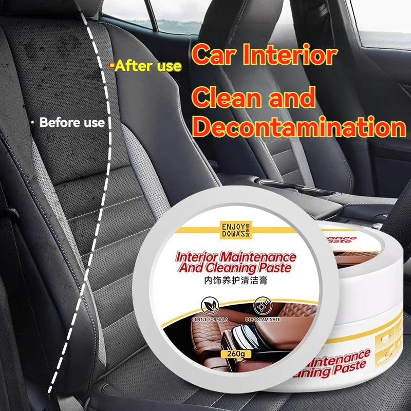 Car Interior Maintenance and Cleaning Paste - Gentle Formula, Deep Cleaning, Easy to Use, No Water Required