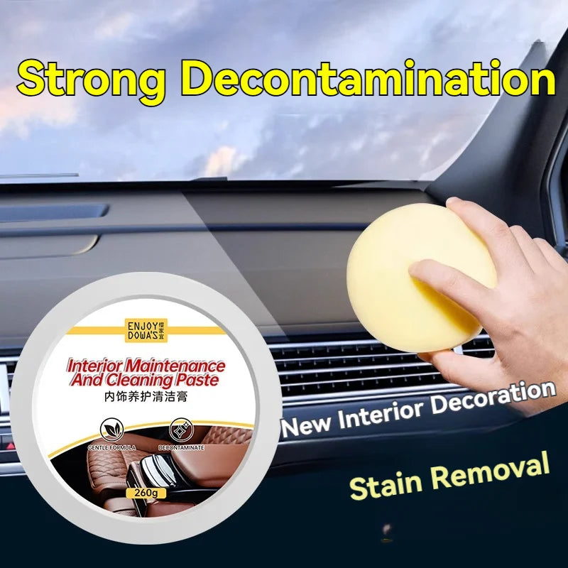 Car Interior Maintenance and Cleaning Paste - Gentle Formula, Deep Cleaning, Easy to Use, No Water Required