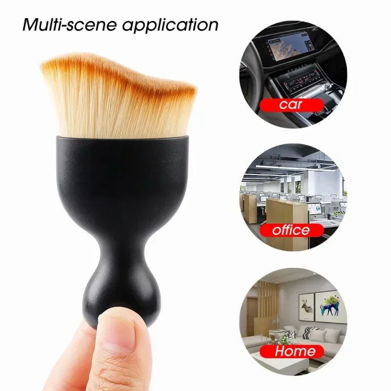 Car Interior Cleaning Brush Conditioner Air Outlet Soft Fur Clean Brushes with Shells Crevice Dust Removal Detailing Brush Tools