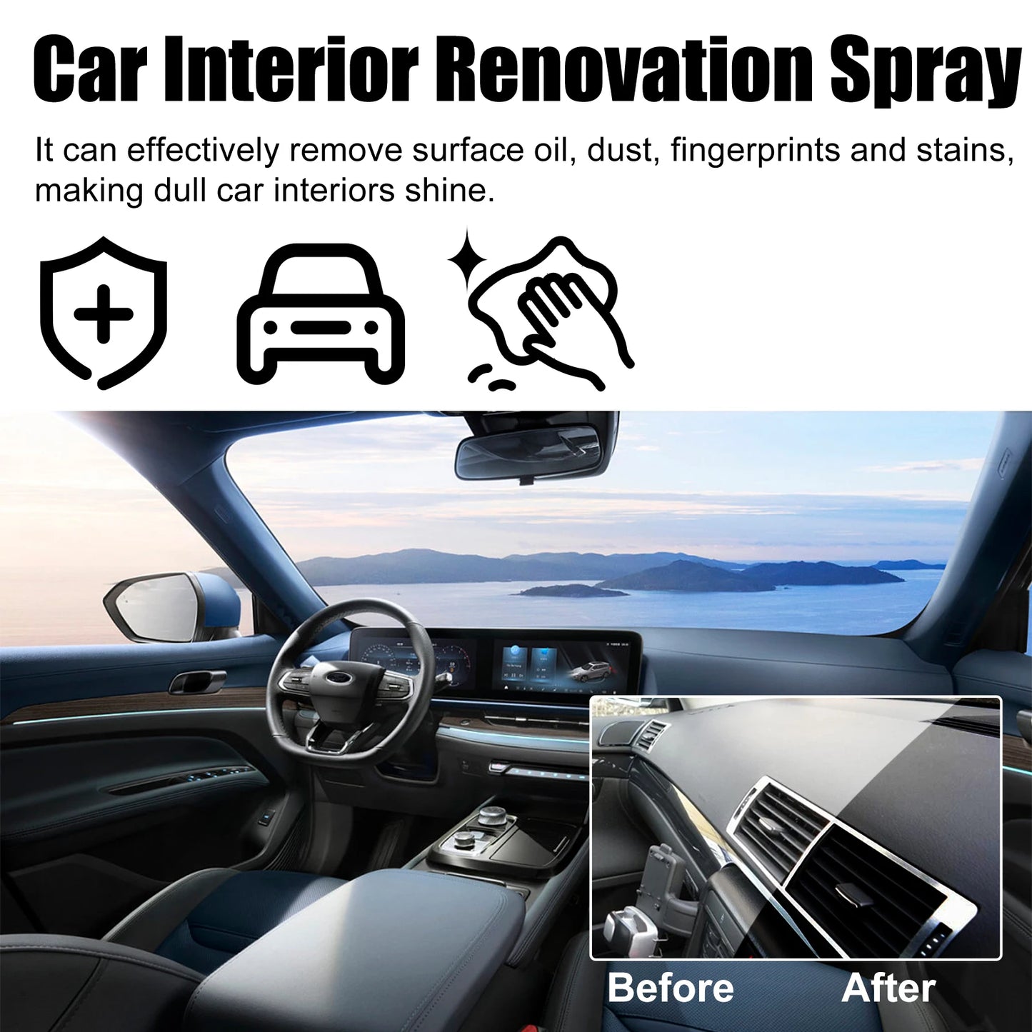 100ml Car Interior Refurbishment Spray Seat Dashboard Cleaning, Decontamination, Maintenance and Refurbishment Care Agent