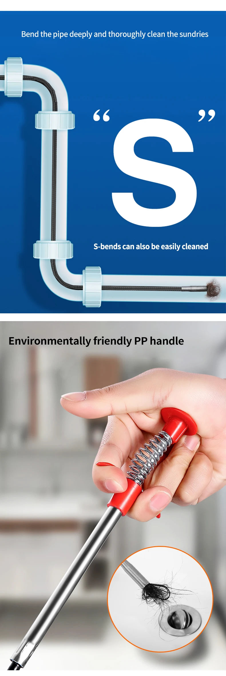 Plumbing Four-claw Hook Dredger Sewer Toilet Tool Manual Toilet Grab Hair Cleaning Clogging Household