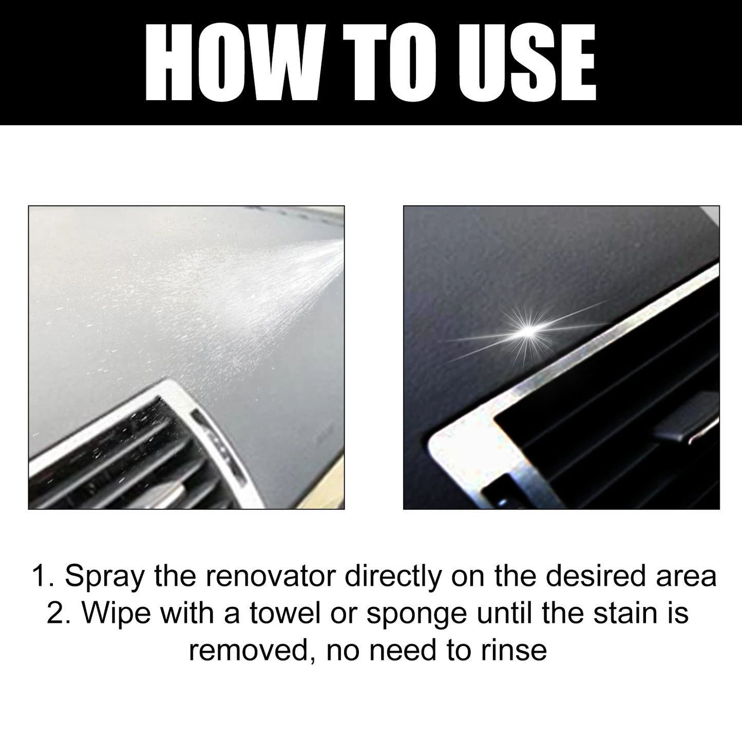 100ml Car Interior Refurbishment Spray Seat Dashboard Cleaning, Decontamination, Maintenance and Refurbishment Care Agent