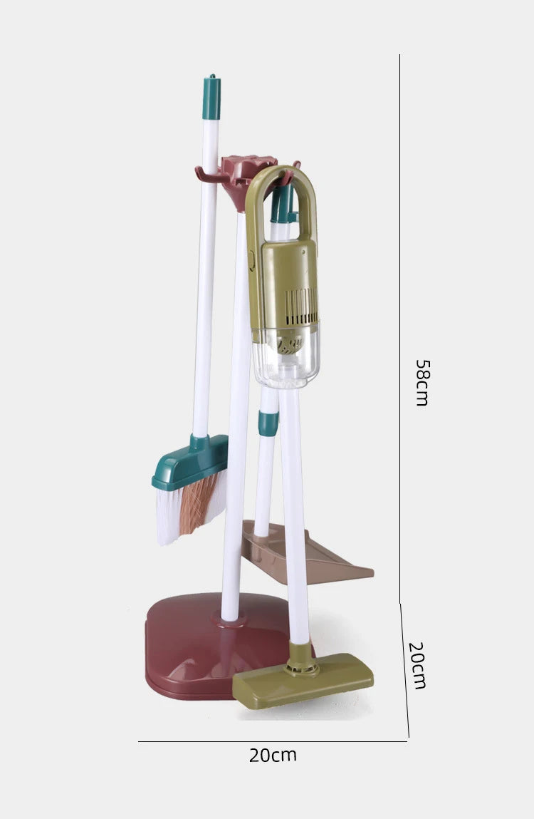 Kids Household Cleaning Toy Set Cleaning Tool Pretend House Play Cleaning Home Play Toy Game Broom and Mop Set for Kids Gift