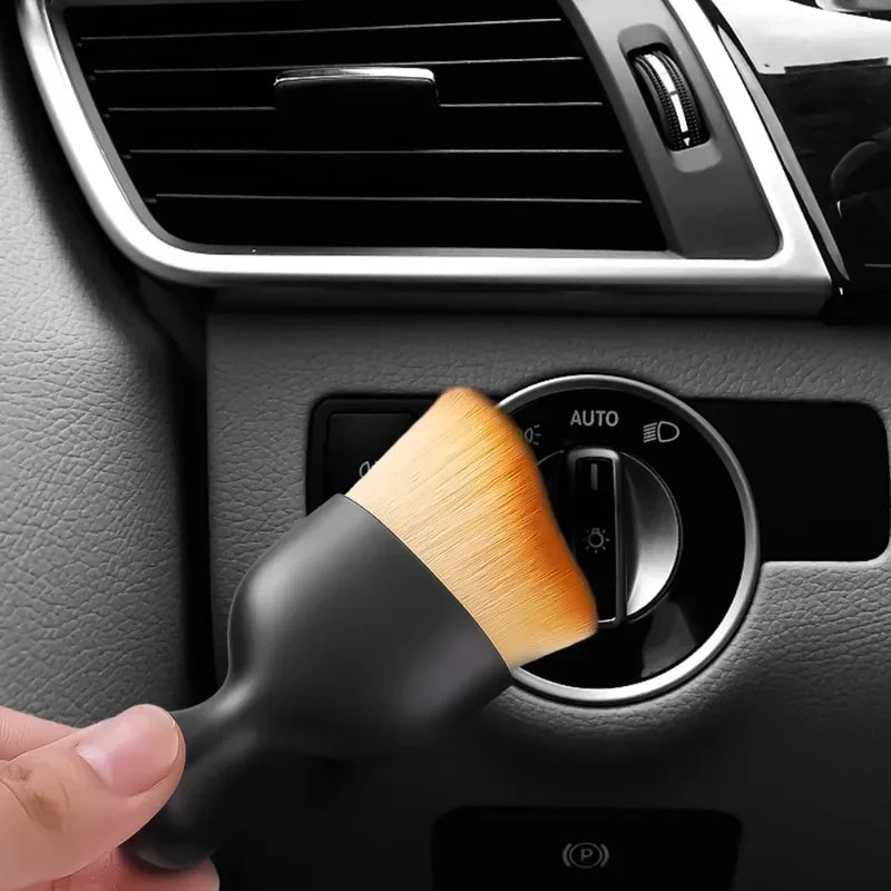 Car Interior Cleaning Brush Conditioner Air Outlet Soft Fur Clean Brushes with Shells Crevice Dust Removal Detailing Brush Tools