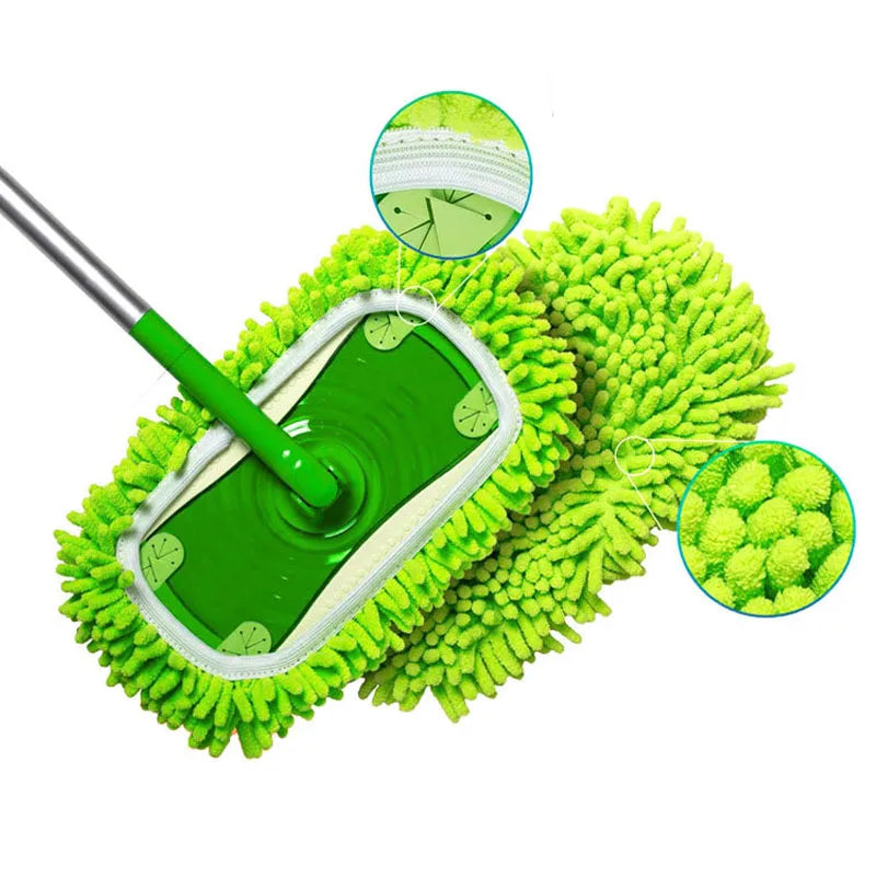 Microfiber Mop Cloth Absorbent Sponge Replacement Reusable Suitable for Swiffer Flat Mop Household Accessories Green Bathroom