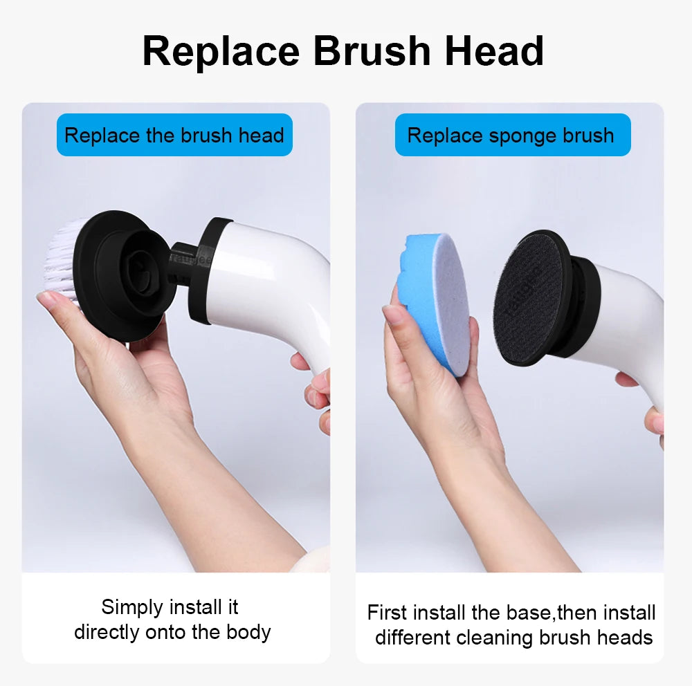 Electric Cleaning Brush Multifunctional Electric Bathroom Cleaning Brush Household Rotation 9in1 Toilet Cleaning Electric Brush