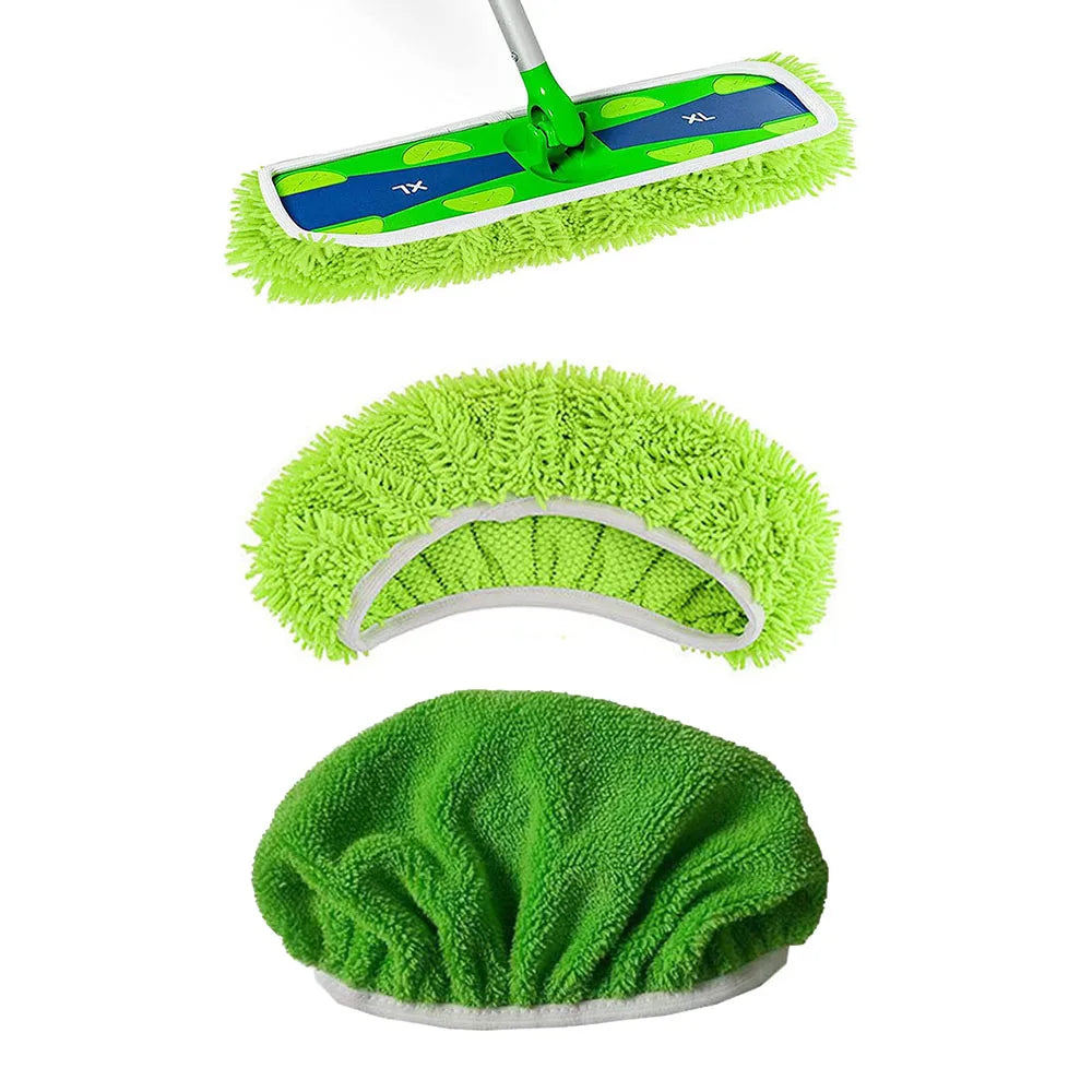 Microfiber Mop Cloth Absorbent Sponge Replacement Reusable Suitable for Swiffer Flat Mop Household Accessories Green Bathroom
