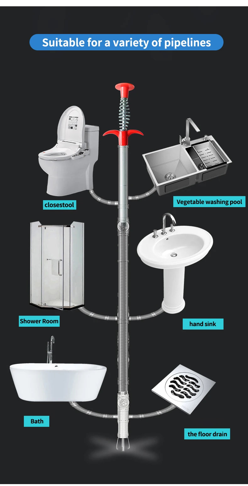 Plumbing Four-claw Hook Dredger Sewer Toilet Tool Manual Toilet Grab Hair Cleaning Clogging Household