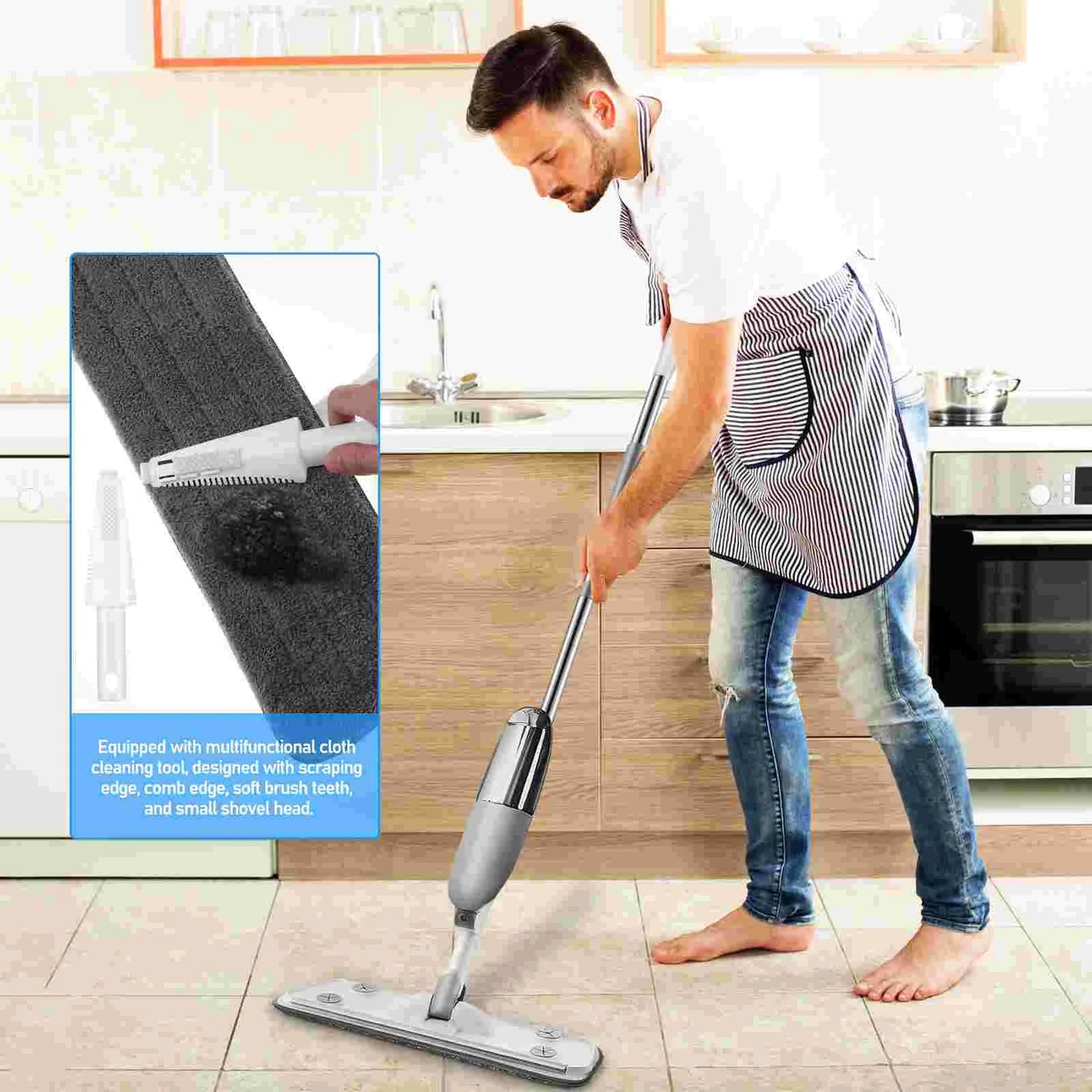 Refillable Rotatable Spray Mop With Replacement Pads Flat Mop For Cleaning Wet Mop Microfiber Spray Mop Dry Wet Floor Mop