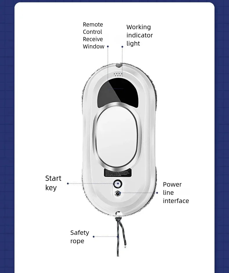 Intelligent Window Cleaning Robot Vacuum Cleaner Robot Window Cleaner Electric Glass Limpiacristales Remote Control for Home