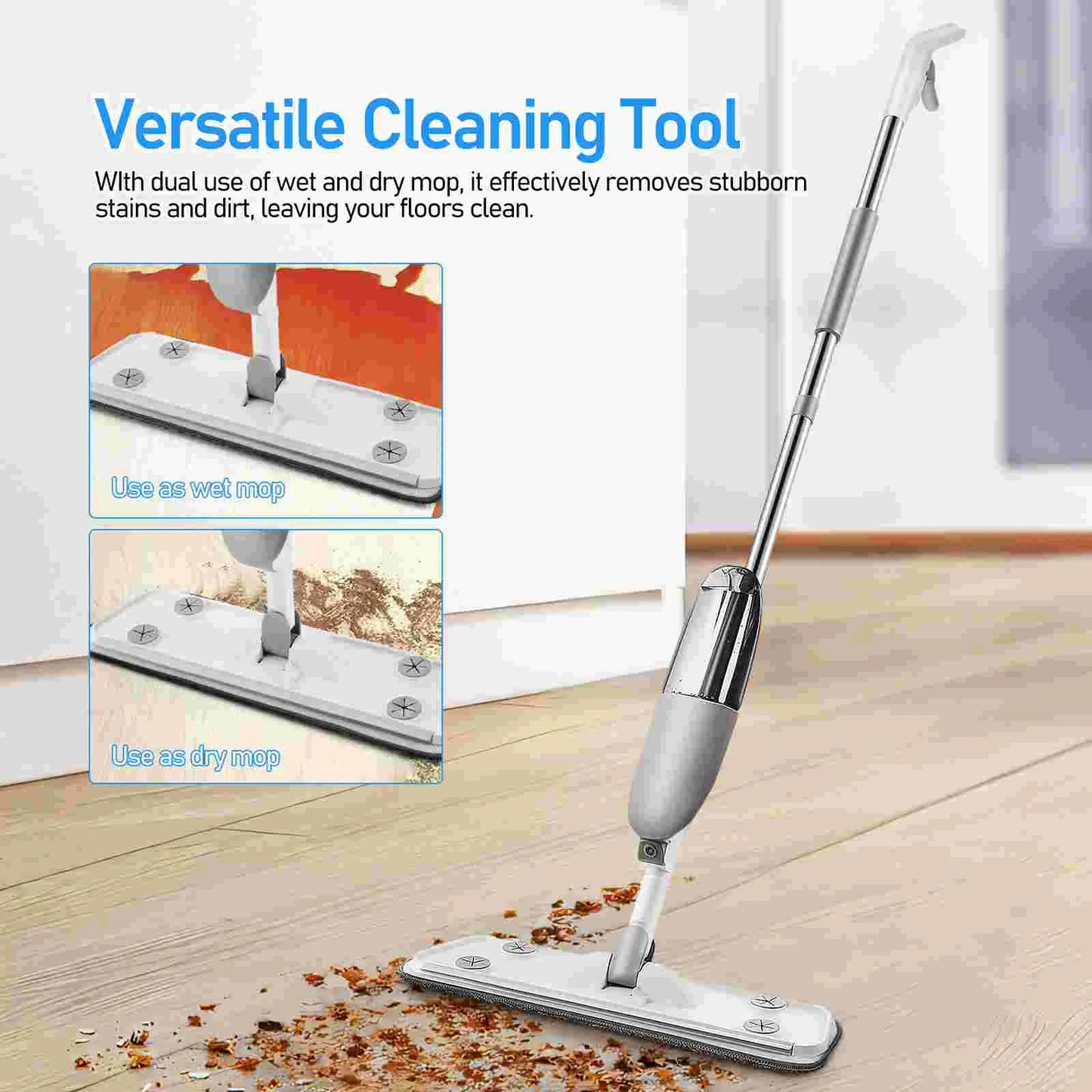Refillable Rotatable Spray Mop With Replacement Pads Flat Mop For Cleaning Wet Mop Microfiber Spray Mop Dry Wet Floor Mop